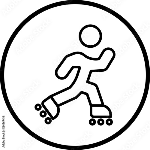 Rollerblading icon style