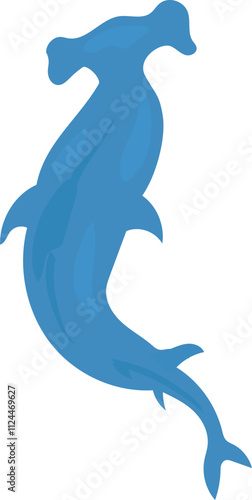 Blue Hammerhead Shark Illustration.