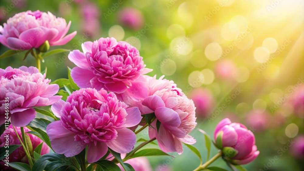Pink peony flowers blooming in a beautiful background, pink, peony, flowers, background, floral, petals, nature, garden