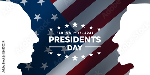 Presidents Day. American flag and president. Great for cards, banners, posters, social media and more. 