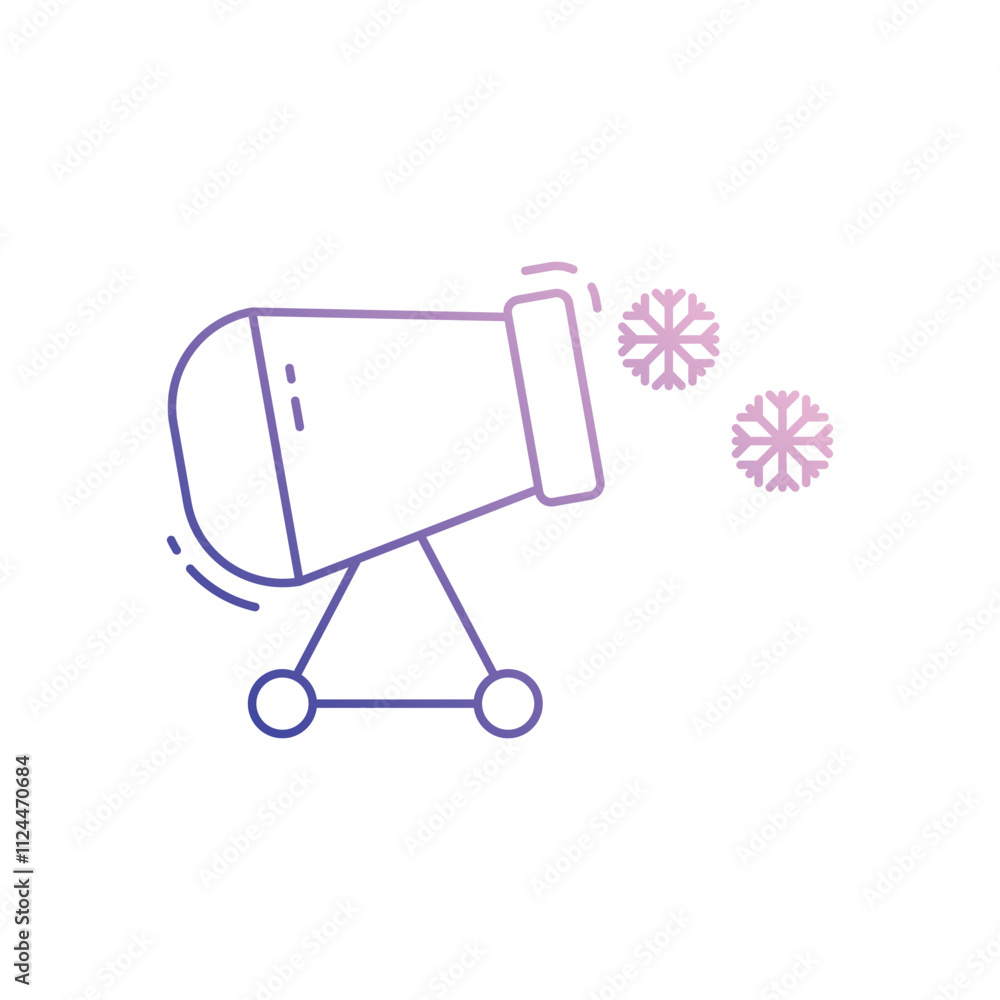 Snow cannon vector icon Snow cannon vector icon