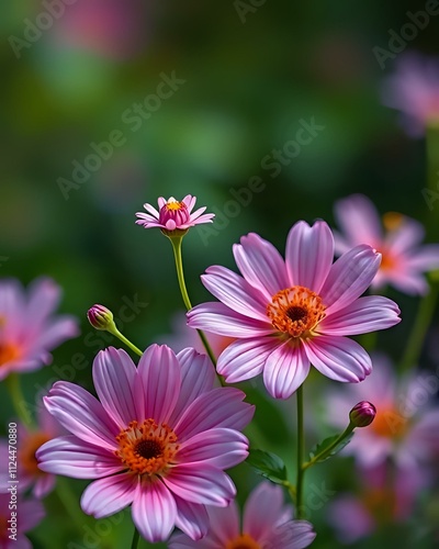 image d'un bosquet de marguerites en éclosion dans un jardin photo