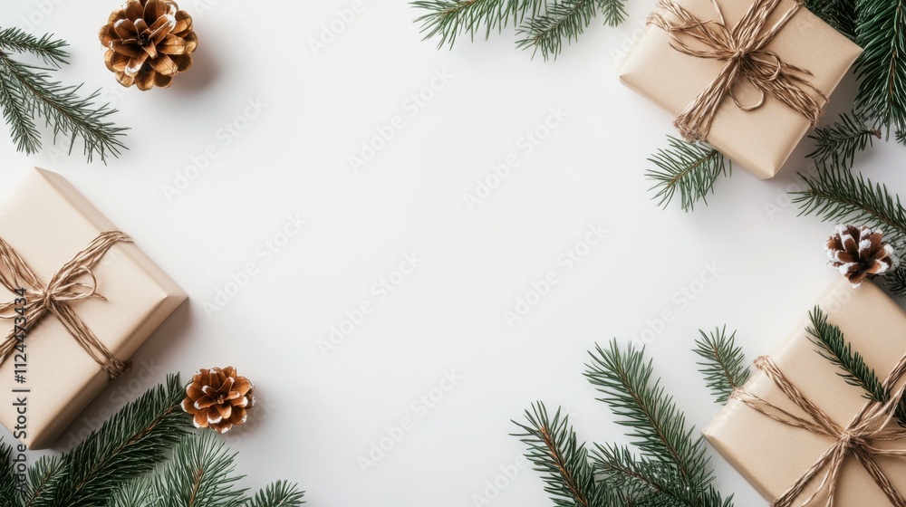 christmas background with fir branches and cones christmas background with fir branches and cones