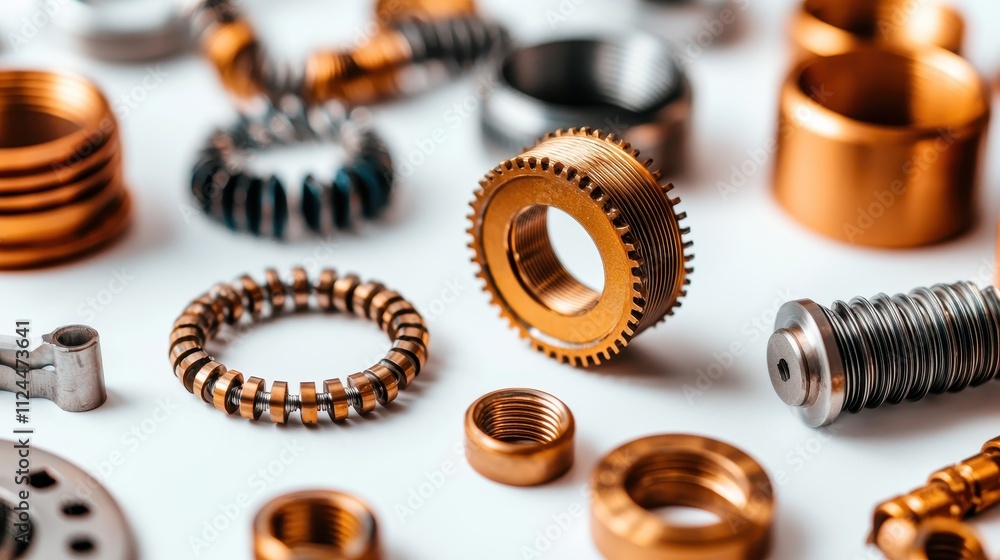 Detailed Close-Up of Various Mechanical Assembly Metal Components Detailed Close-Up of Various Mechanical Assembly Metal Components