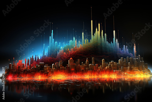 Superb Morocco bar chart graph with ups and downs, increasing values, Morocco country