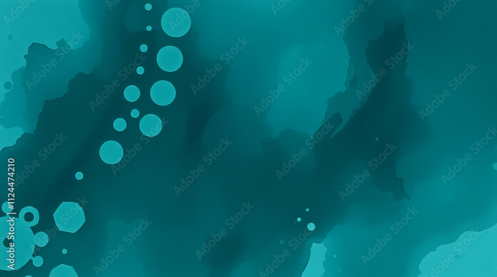 Obraz premium deep teal watercolor abstract painting, luxurious generative Ai