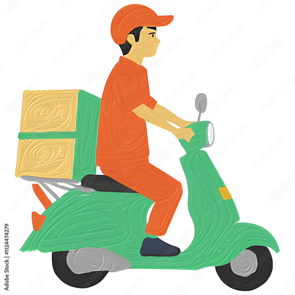 Delivery boy in scooter Delivery boy in scooter