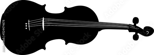 A minimalist vector illustration of a violin, emphasizing its elegant shape and musical significance.
