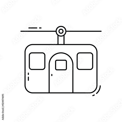 Cable car vector icon