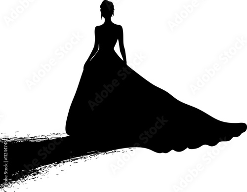 A stylish silhouette of a woman in an elegant gown, capturing the essence of fashion and beauty.