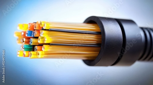 Wallpaper Mural Close-up of Fiber Optic Cable with Colorful Light Fibers Inside Torontodigital.ca