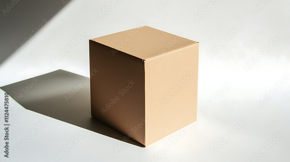 A cardboard box is sitting on a white background A cardboard box is sitting on a white background