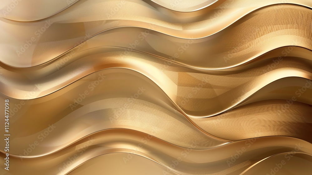 Obraz premium Abstract golden background with soft, flowing waves.