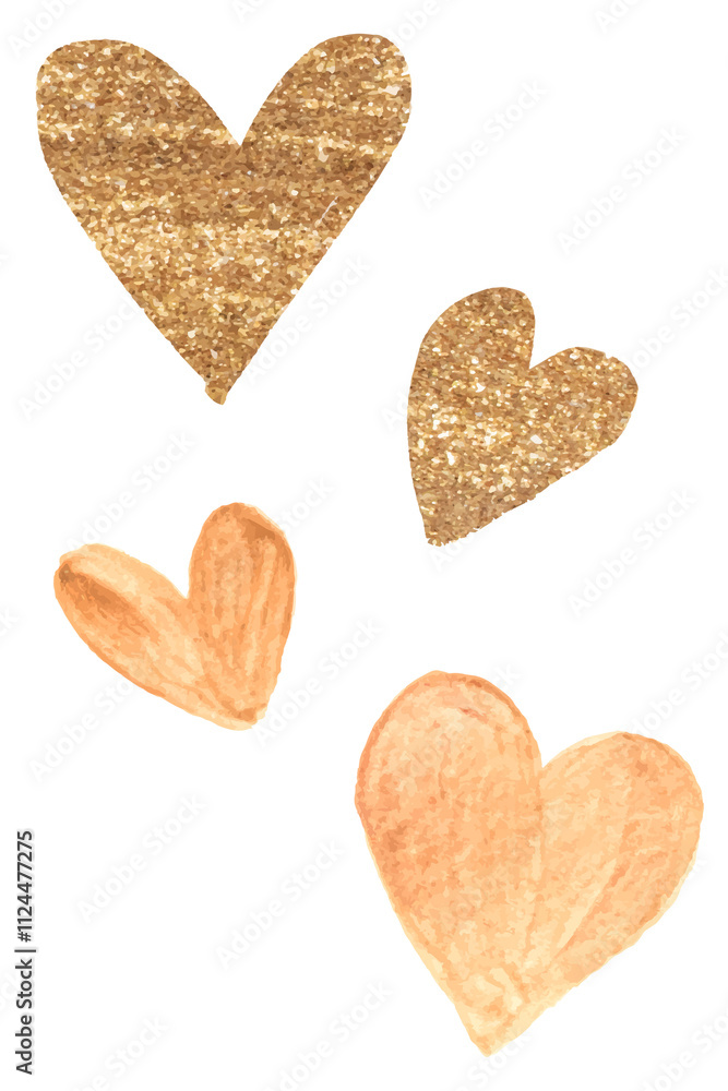 Golden heart collection png valentine's day Golden heart collection png valentine's day