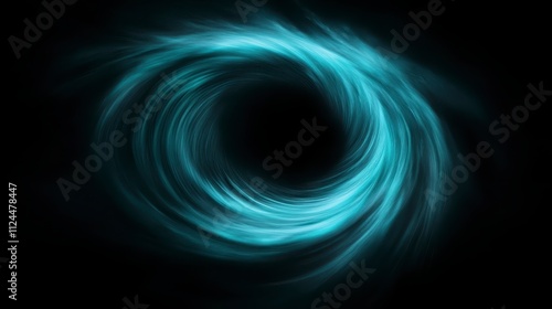 Abstract Swirling Teal Vortex Dark Background Cosmic Nebula Galaxy