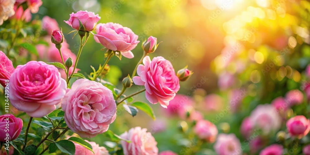 Beautiful pink roses blooming in a vibrant summer garden setting, roses, pink, flowers, summer, background, nature, garden Beautiful pink roses blooming in a vibrant summer garden setting, roses, pink, flowers, summer, background, nature, garden
