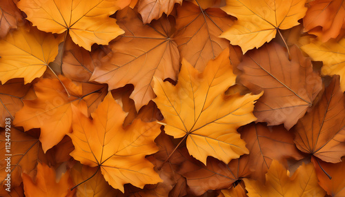 Wallpaper Mural A Beautiful Autumn Background with Vibrant Maple Leaves in Shades of Orange, Yellow, and red creates a Warm and Cozy Seasonal Ambiance Torontodigital.ca