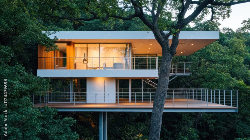 Elevated Modern Home in Lush Forest Elevated Modern Home in Lush Forest