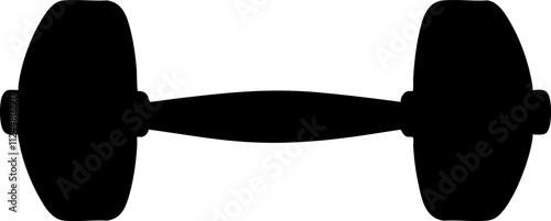 A silhouette of a dumbbell, representing fitness and strength training equipment commonly used in gyms and workouts.