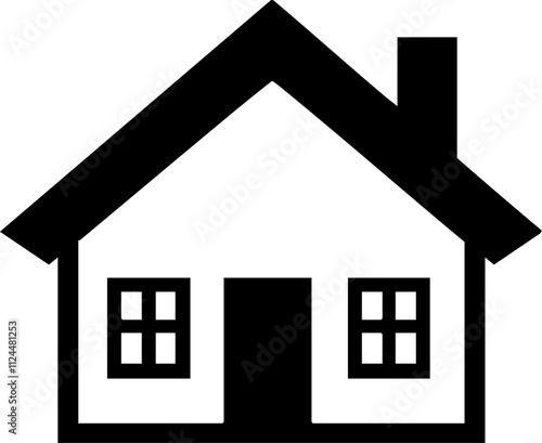 A modern house icon representing home ownership, real estate, and residential architecture in a clean design.