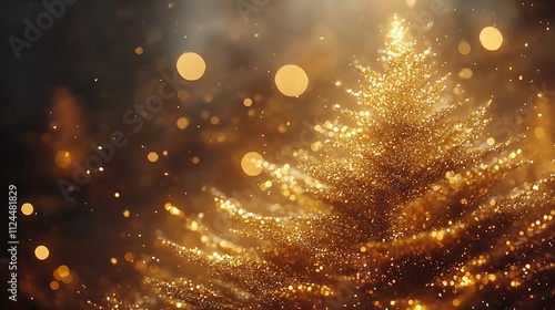 Sparkling christmas tree lights festive atmosphere golden glow