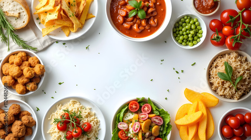 Wallpaper Mural Background of food dishes and snacks. Photo collage, banner from photos Torontodigital.ca