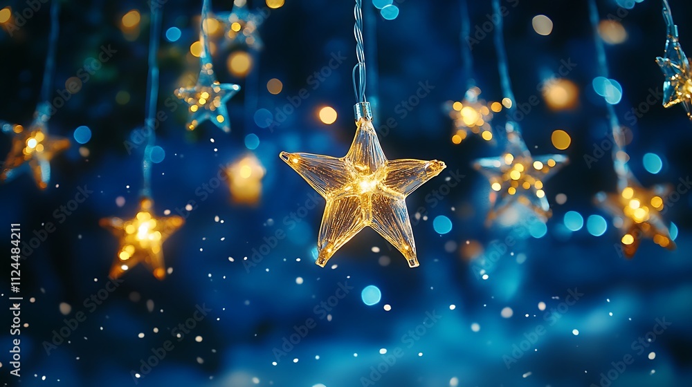 Fototapeta premium Starry winter wonderland decorations for a holiday atmosphere