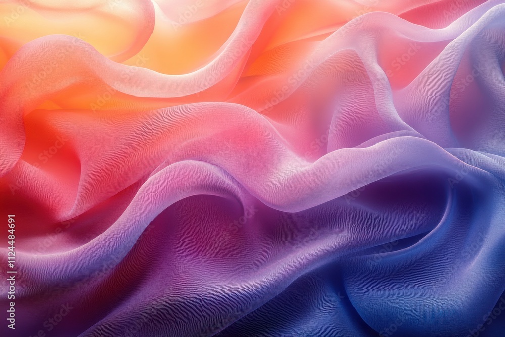 Obraz premium Abstract Composition Flowing Silk Textures Soft Pastel Lighting Warm Cool Gradient