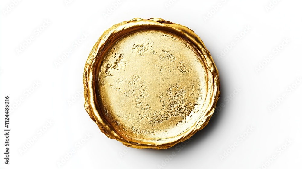 gold stamp wax isolated on white background. Top View. 3D rendering. gold stamp wax isolated on white background. Top View. 3D rendering.