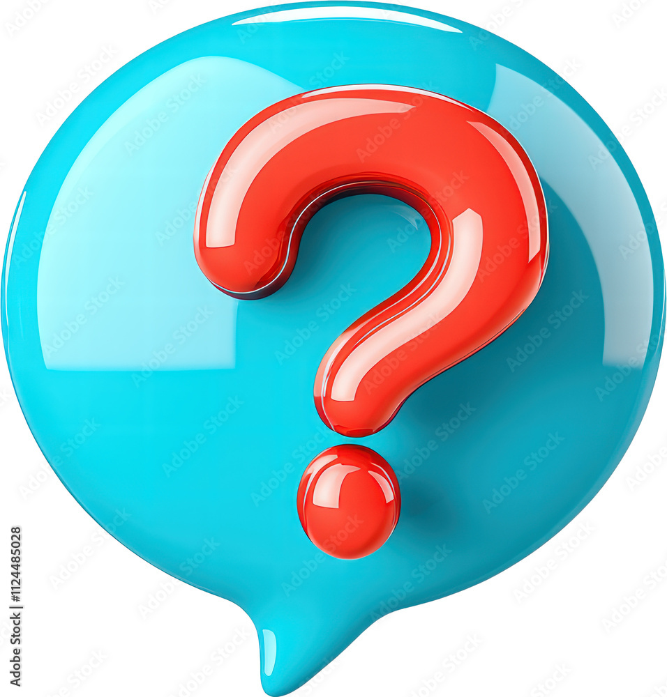 Naklejka premium Colorful speech bubble with a question mark