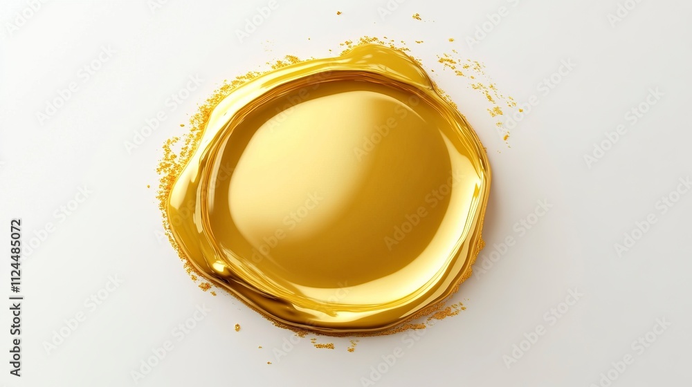 gold stamp wax isolated on white background. Top View. 3D rendering. gold stamp wax isolated on white background. Top View. 3D rendering.