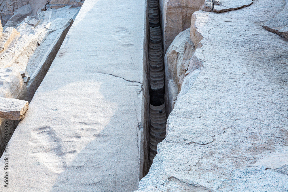 Ancient stone pit in the city of Aswan