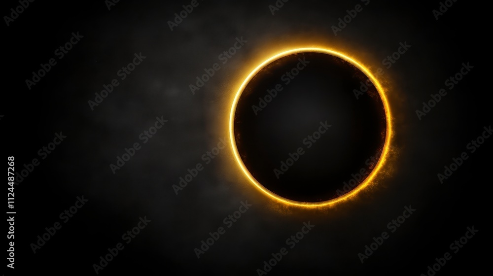 Glowing Ring Celestial Event Dark Space Background Glowing Ring Celestial Event Dark Space Background