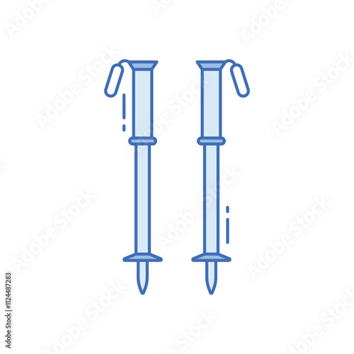 Trekking pole vector icon