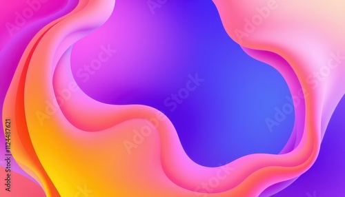 Abstract Colorful Fluid Wave Design Background