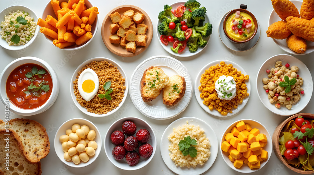 Background of food dishes and snacks. Photo collage, banner from photos Background of food dishes and snacks. Photo collage, banner from photos