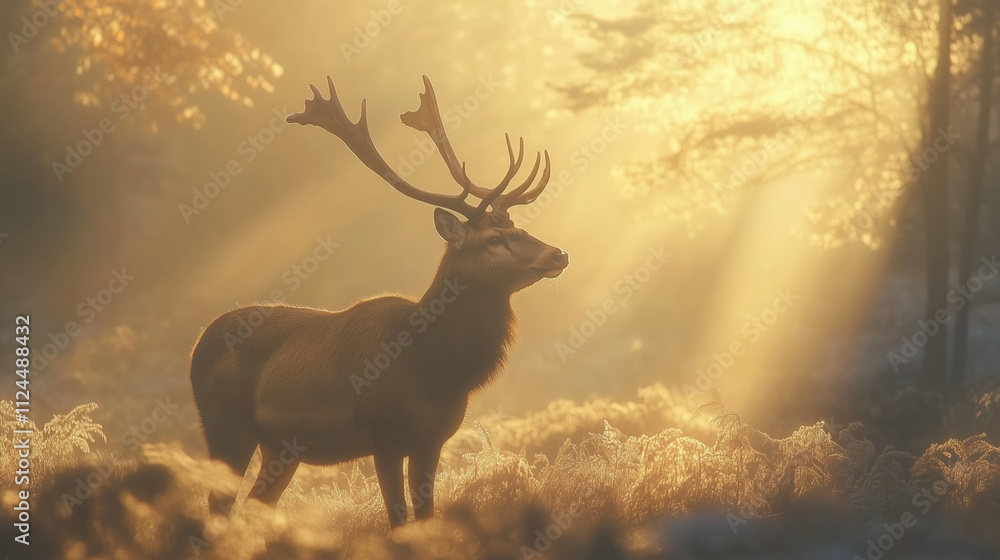 Red Deer in morning Sun, wildlife photography Red Deer in morning Sun, wildlife photography
