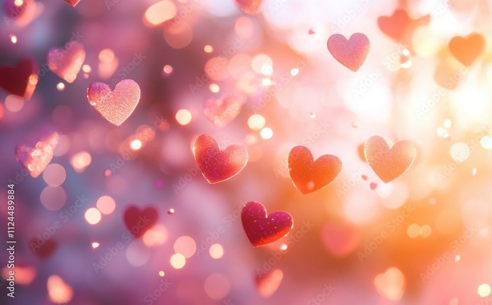 Vibrant Floating Hearts with a Soft Bokeh Background Creating a Dreamy and Romantic Atmosphere for Love and Affection Themes Vibrant Floating Hearts with a Soft Bokeh Background Creating a Dreamy and Romantic Atmosphere for Love and Affection Themes