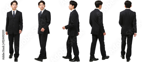 男性ビジネス全身写真_歩く