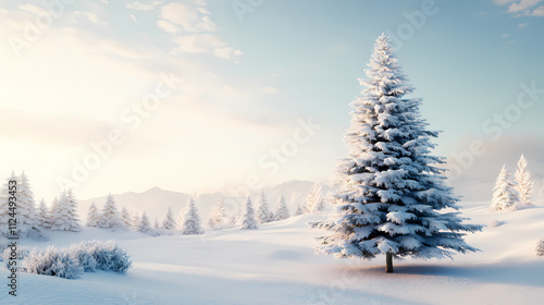 Wallpaper Mural Christmas background - Merry Xmas and happy new year - Blank snow background with Christmas tree decoration in snow landscape - background, banner, panorama with copy space Torontodigital.ca