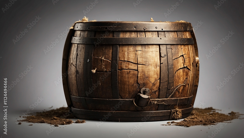 Barrel of Rum with Cracked Lid Barrel of Rum with Cracked Lid