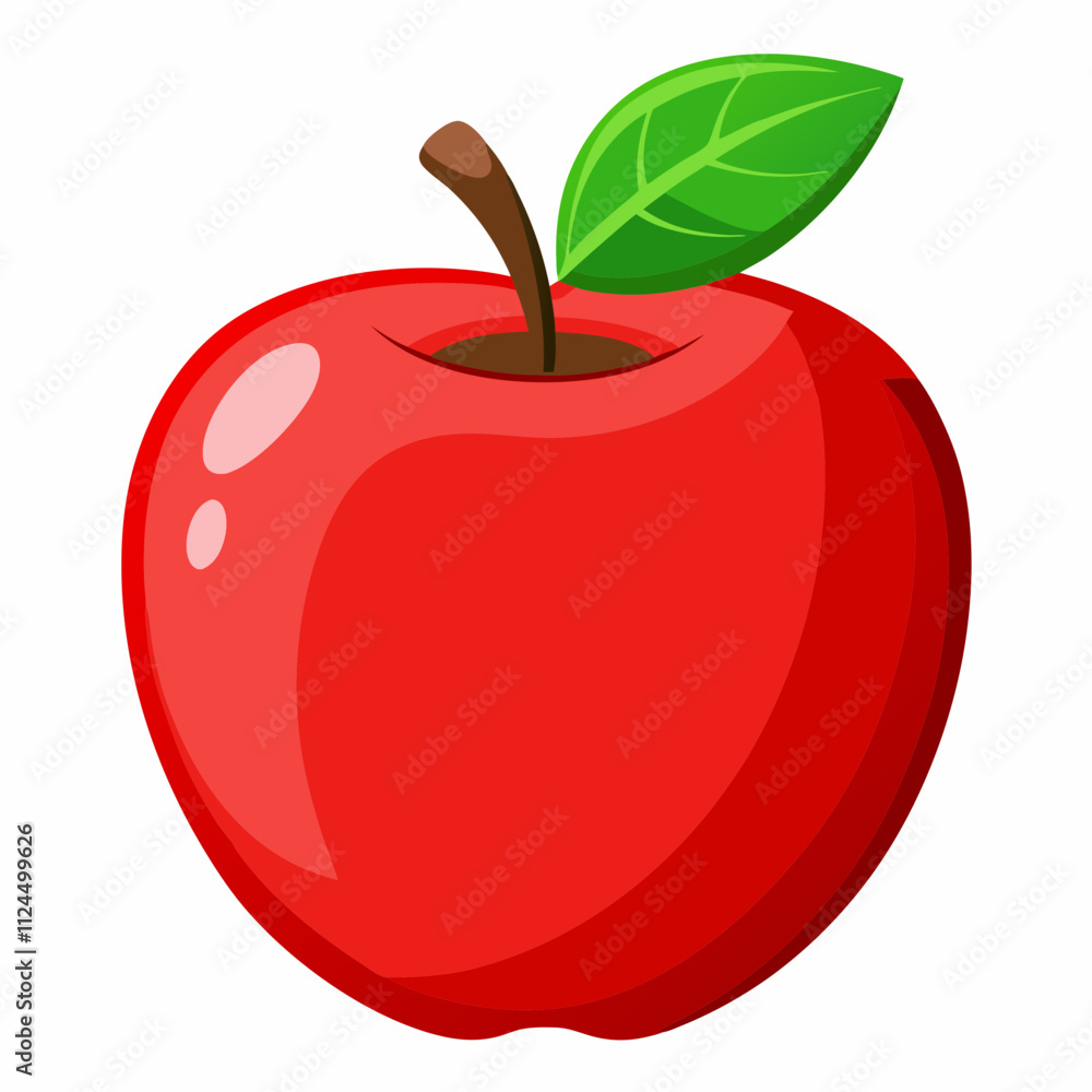 Minimalist red Apple Illustration Isolated on White Background Minimalist red Apple Illustration Isolated on White Background