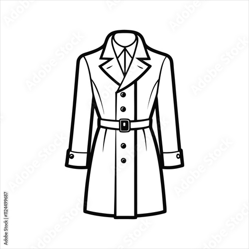 Winter Coat Clipart Design - Trench Coat Fashion vector illustration