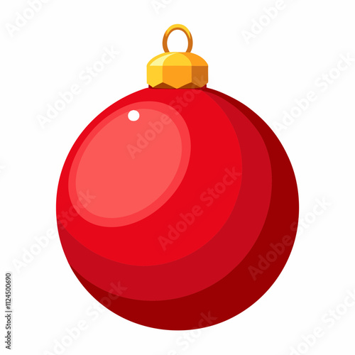 Red Christmas Bauble Isolated on White Background