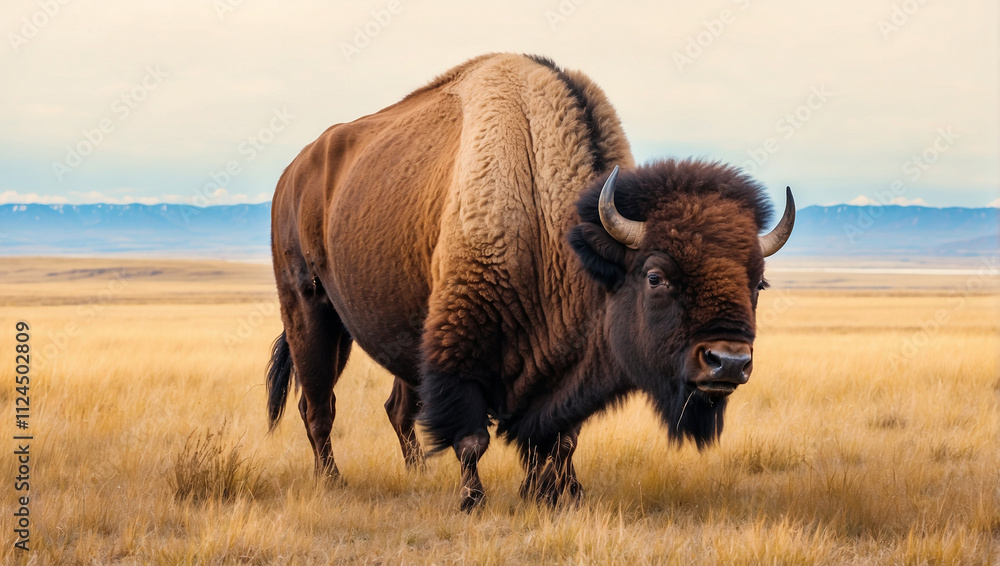 Bison Grazing on Prairie Bison Grazing on Prairie