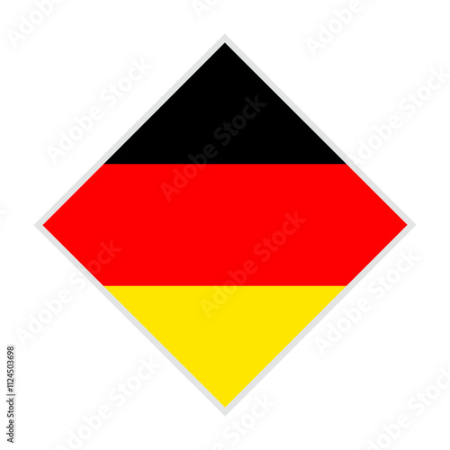 germany flag - rhombus shape icon on white background	