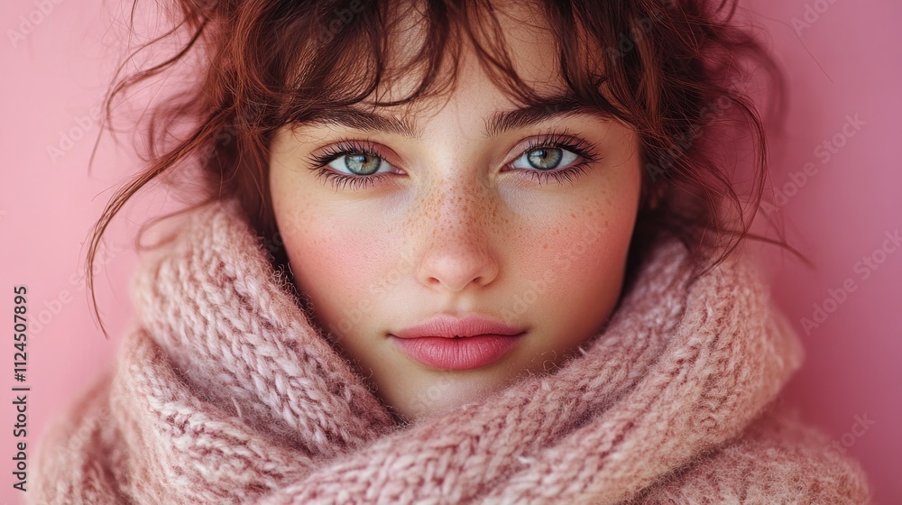 A woman with radiant skin gently caressing her cheeks in a serene setting A woman with radiant skin gently caressing her cheeks in a serene setting