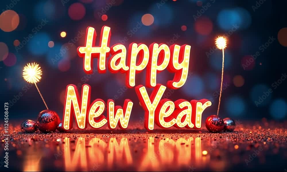 happy new year animation intro outro video