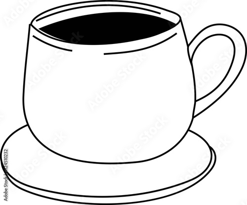 Minimalist Coffee Cup Line Art Illustration.