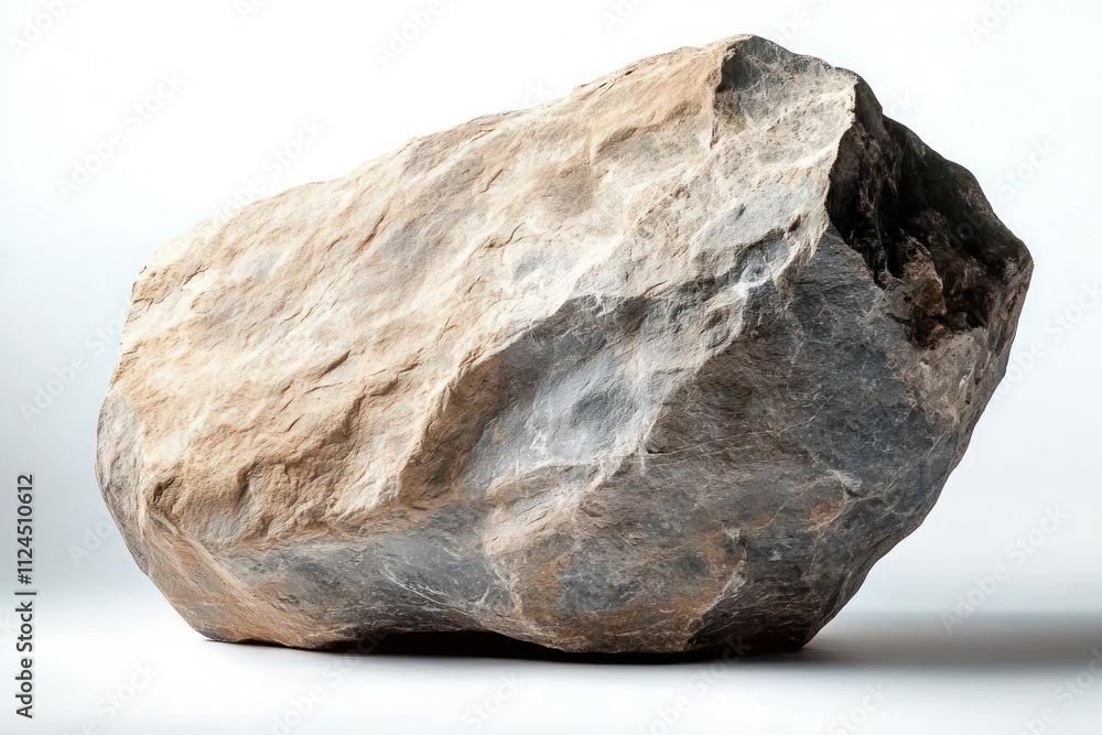 Textured Rock on White Background Contemporary Still Life Textured Rock on White Background Contemporary Still Life